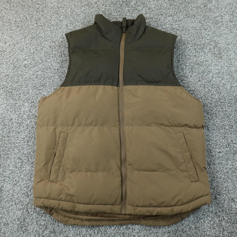 St Johns Bay Vest Mens M Brown Insulated Quilted Puffer Full Zip Outdoor Warm